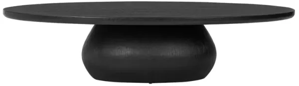 Kornelia Modern Classic Black Oak Wood Oval Coffee Table