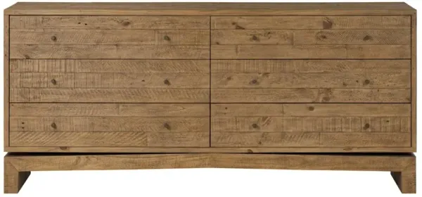 Rayan Rustic Lodge Natural Brown Reclaimed Wood Double Dresser