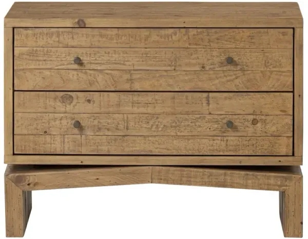 Rayan Rustic Lodge Natural Brown Reclaimed Wood Nightstand