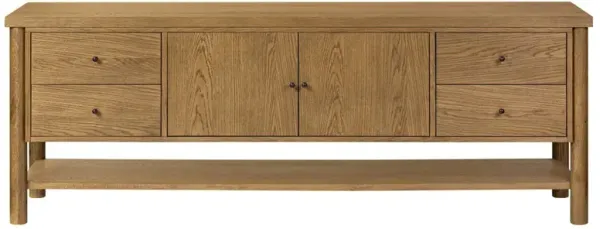 Chris Rustic Lodge Brown Oak Media Cabinet - 82"