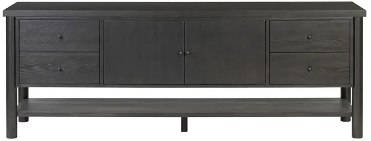Chris Rustic Lodge Black Oak Media Cabinet - 82"