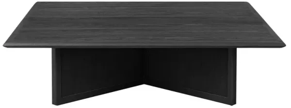 Rosal Modern Classic Black Oak Woven Rush Square Coffee Table