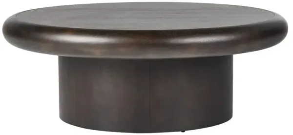 Zachry Rustic Lodge Charcoal Wood Round Coffee Table