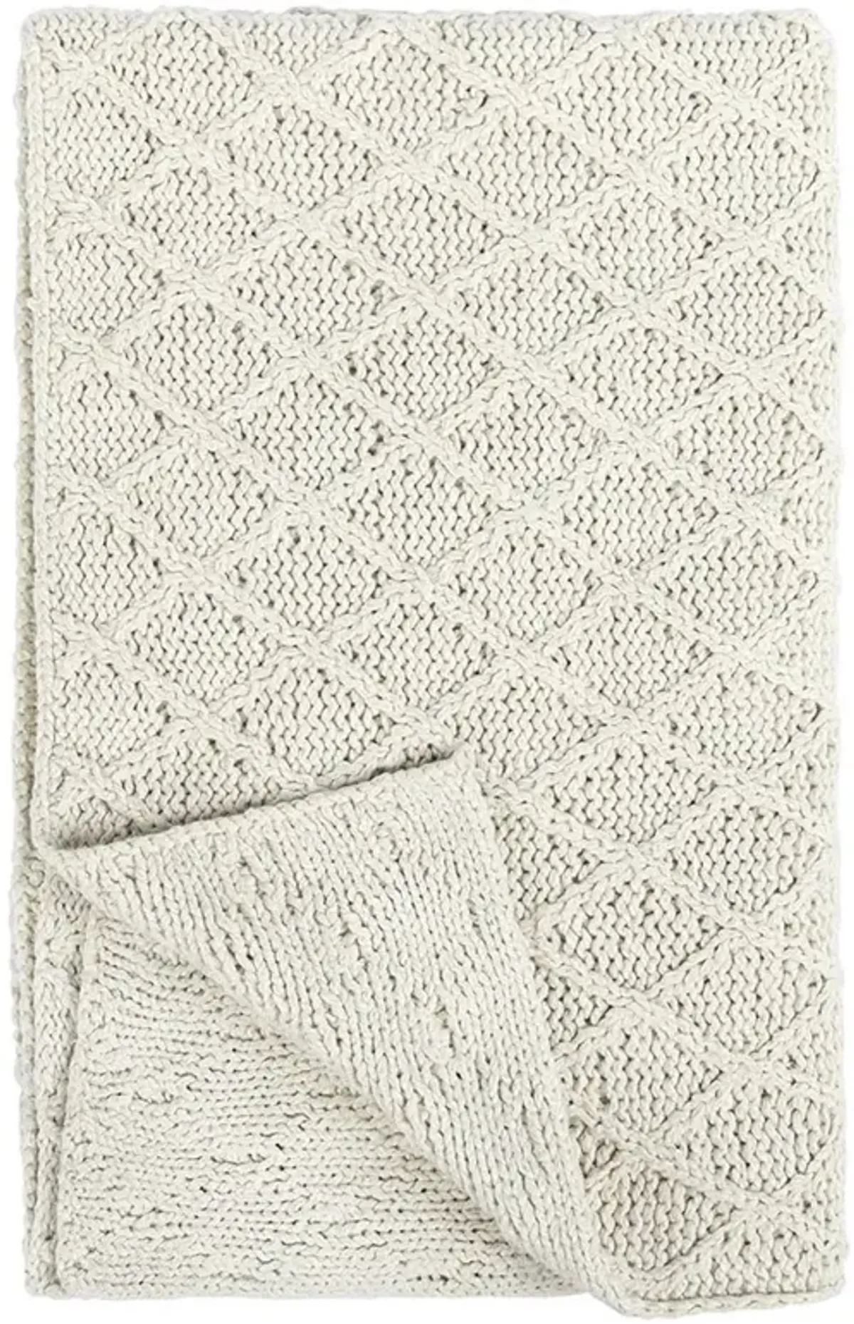 Pippa Coastal Beach Cream Cotton Throw Blanket