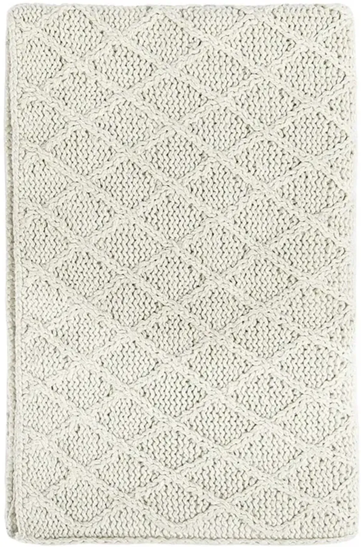 Pippa Coastal Beach Cream Cotton Throw Blanket
