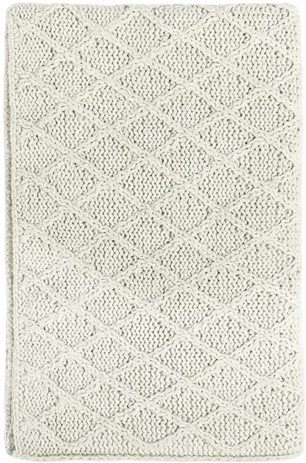 Pippa Coastal Beach Cream Cotton Throw Blanket