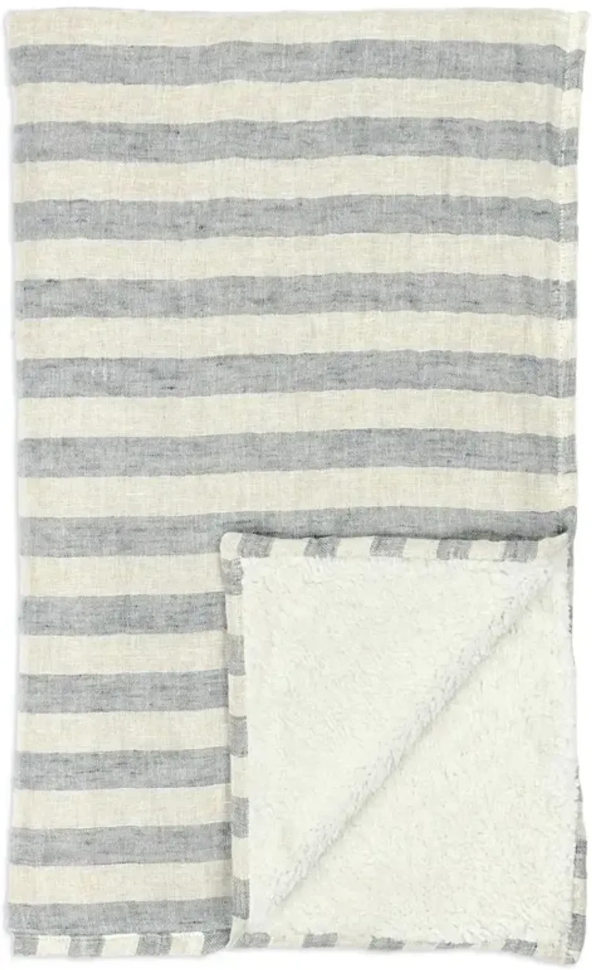 Finch Coastal Beach Blue Linen Striped Throw Blanket