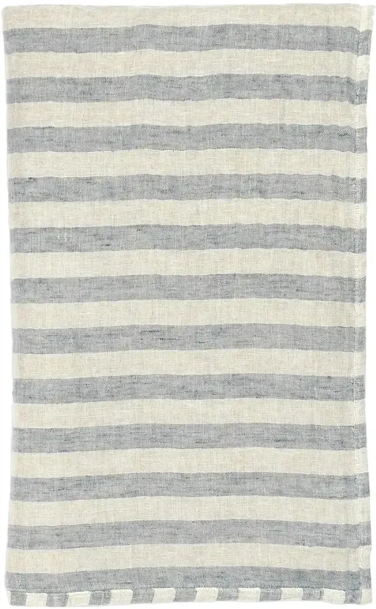 Finch Coastal Beach Blue Linen Striped Throw Blanket