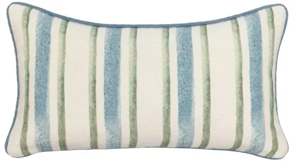 Huck Coastal Beach Multi Colored Linen Striped Lumbar Pillow - 14x26
