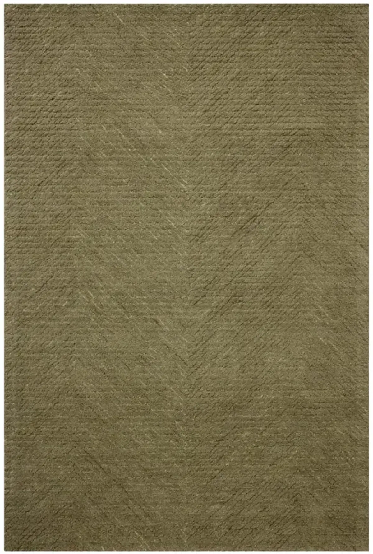 Irvale Updated Traditional Olive Green Wool Solid Rug - 7'9"x9'9"
