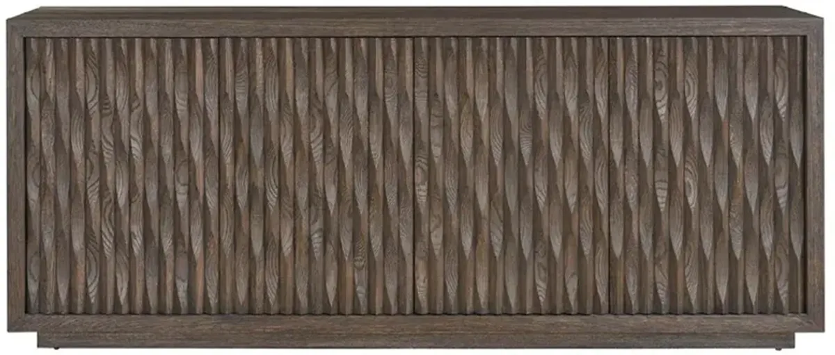 Alwyn Modern Classic Brown Oak Textured Media Cabinet - 85"