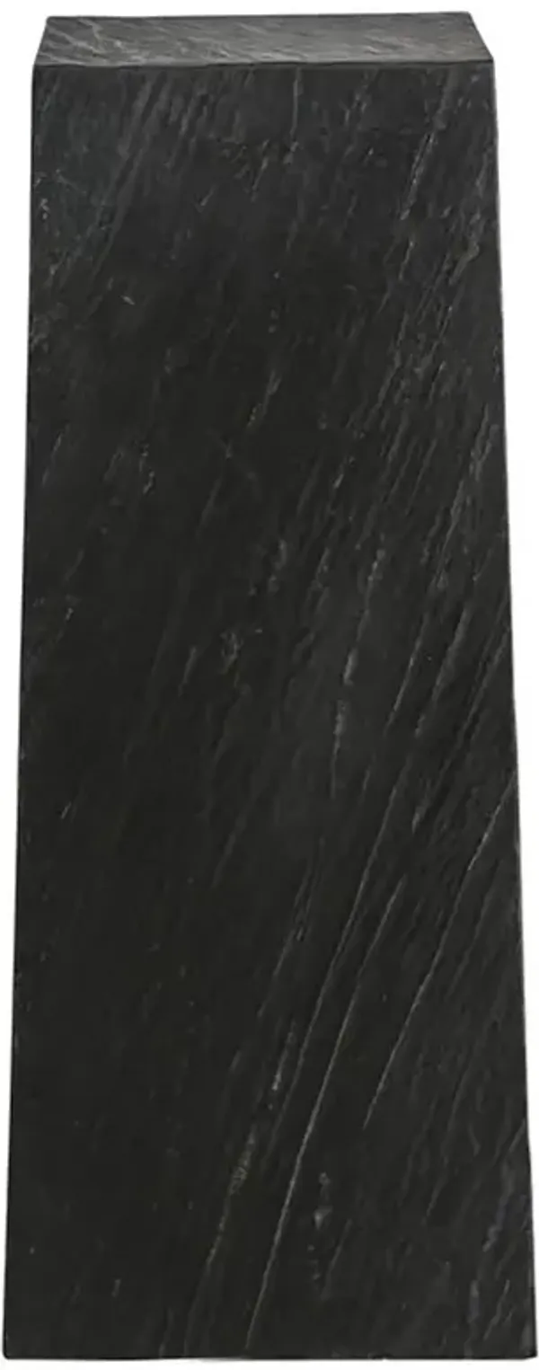 Alwyn Modern Classic Black Travertine Plinth Pedestal - 30"
