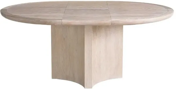 Alwyn Modern Classic Light Oak Round Extendable Dining Table - 54-72"