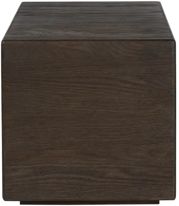 Alwyn Modern Classic Brown Oak Block End Table