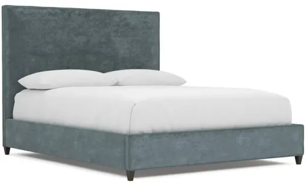 Whitley Slate Blue Velvet Bed - Cal King