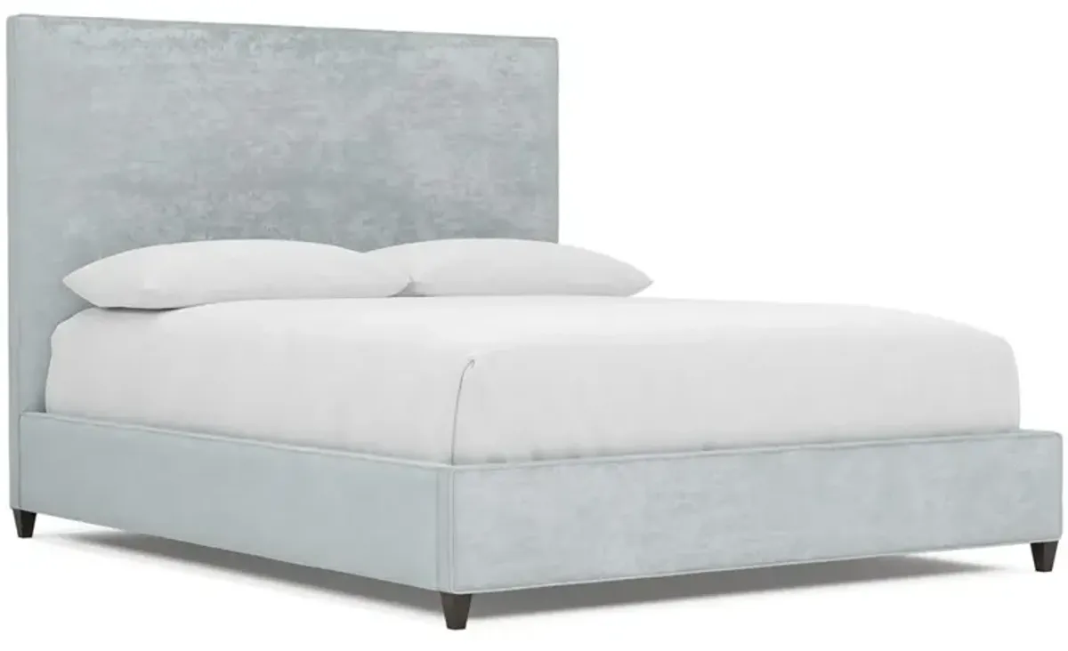 Whitley Pale Blue Velvet Bed - Cal King