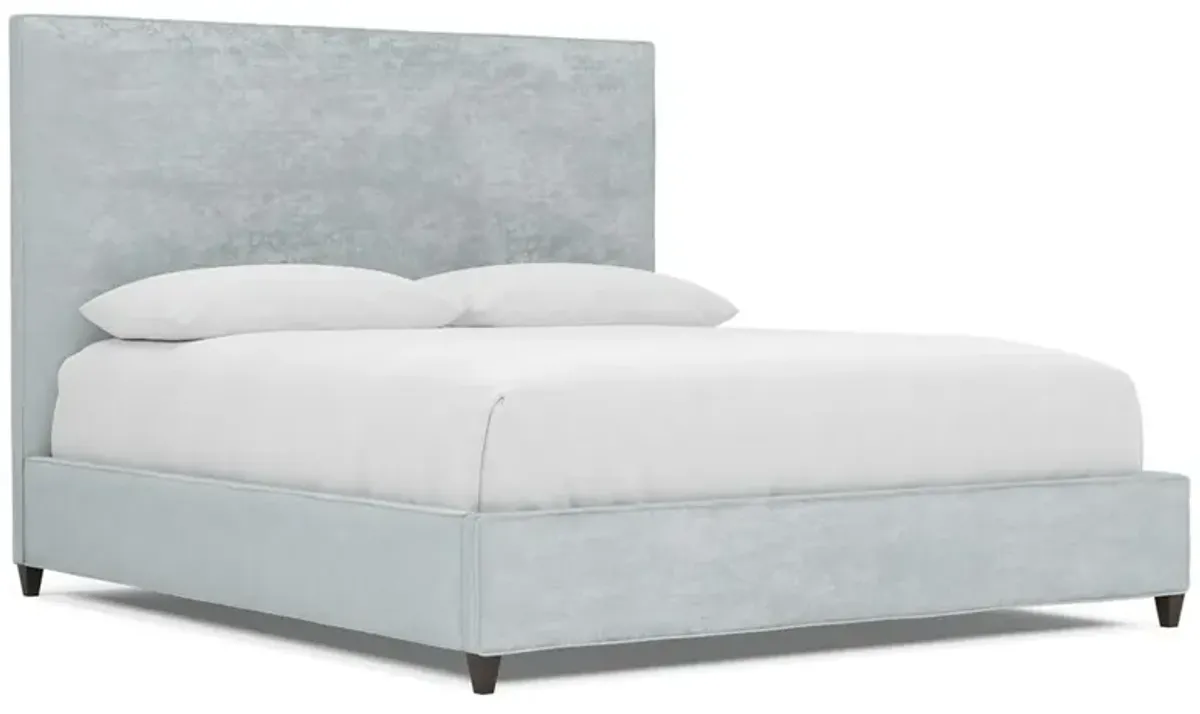 Whitley Pale Blue Velvet Bed - King
