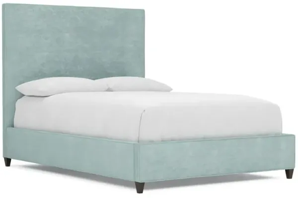 Whitley French Blue Velvet Bed - Queen