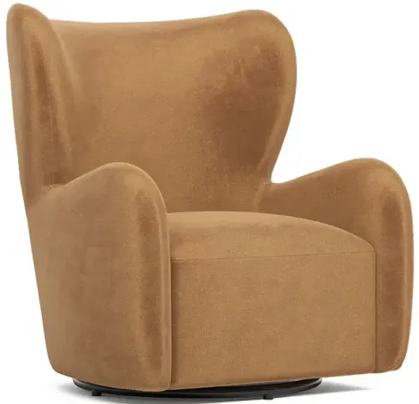 Bradlie Gingerbread Performance Velvet Swivel Chair