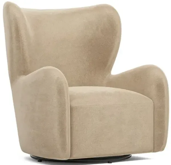 Bradlie Champagne Performance Velvet Swivel Chair