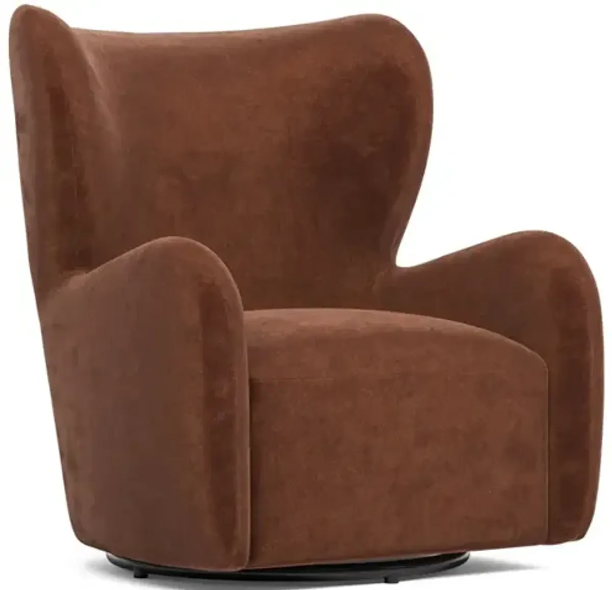 Bradlie Chocolate Mousse Performance Velvet Swivel Chair