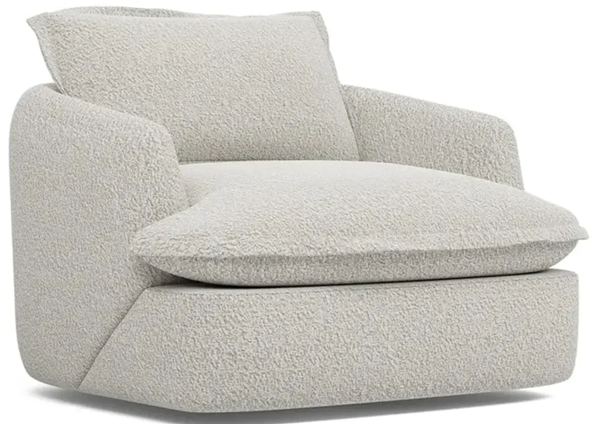 Valery Cloud Grey Textured Bouclé Chair