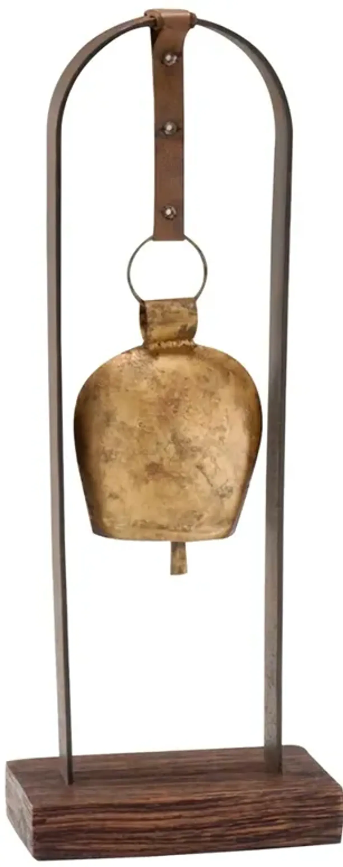 Soren Updated Traditional Gold Brass Horseshoe Bell Sculpture