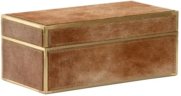 Monty Updated Traditional Brown Hair On Hide Decorative Box