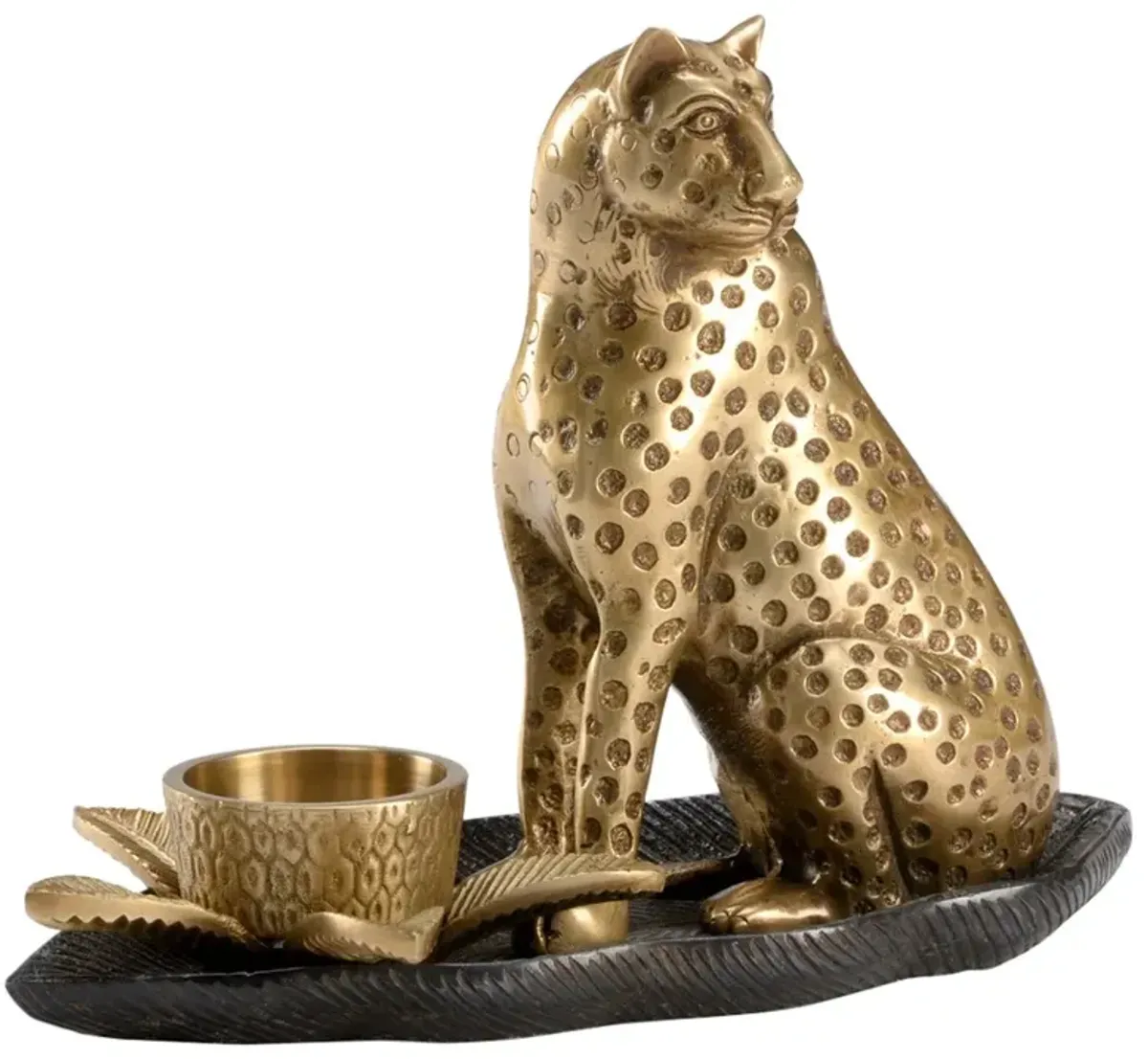 Paxton Updated Traditional Gold Leopard Votive Candleholder