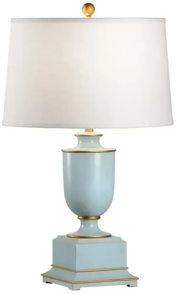 Jaclyn French Country Washed Blue Urn Table Lamp