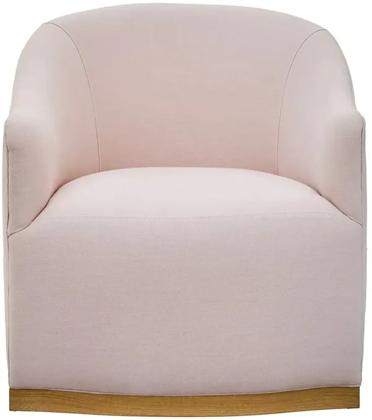 Cisco Home Ava Updated Traditional Rose Linen Brown Oak Swivel Arm Chair