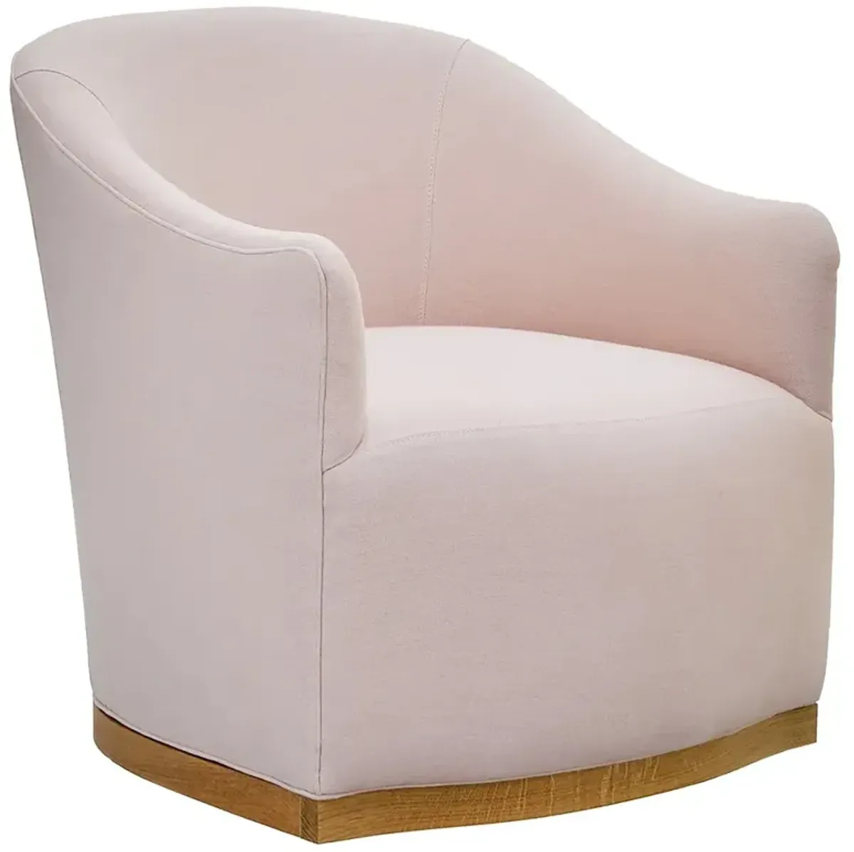 Cisco Home Ava Updated Traditional Rose Linen Brown Oak Swivel Arm Chair