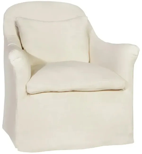 Cisco Home Hazel Updated Traditional Cream Linen Slipcovered Arm Chair