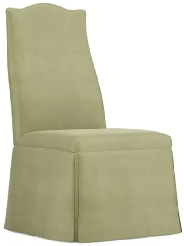 Chandler Eucalyptus Performance Velvet Skirted Dining Chair