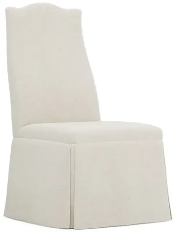 Chandler Heathered Ivory Performance Skirted Dining Chair
