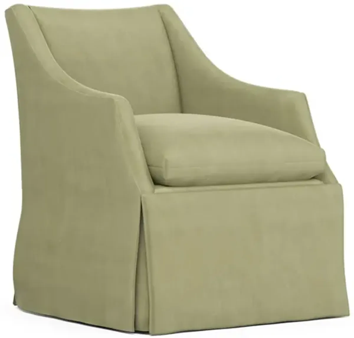 Coloney Eucalyptus Performance Velvet Skirted Swivel Chair