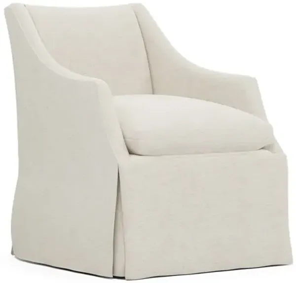 Coloney Heathered Ivory Performance Skirted Swivel Chair