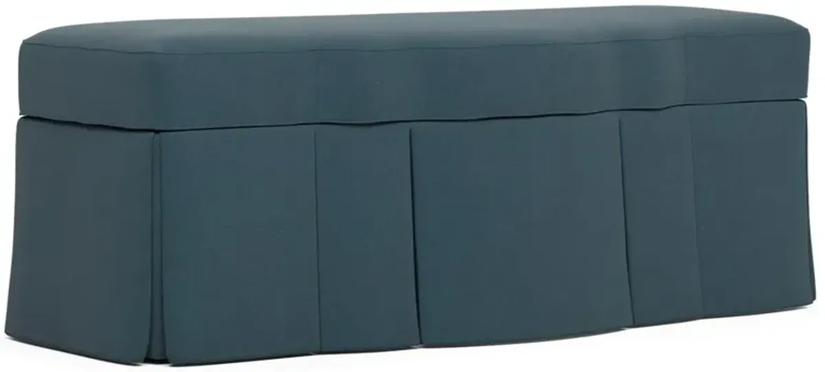 Cornell Rainstorm Performance Velvet Skirted Storage Bench