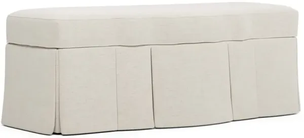 Cornell Heathered Ivory Performance Skirted Storage Bench
