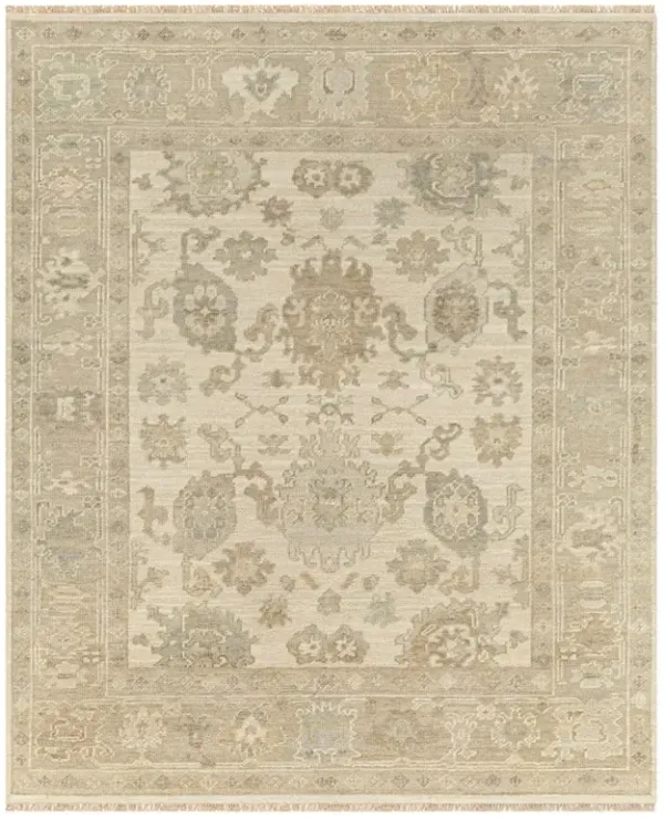 Athalia Updated Traditional Brown Wool Oushak Patterned Hand Knotted Rug - 8'x10'