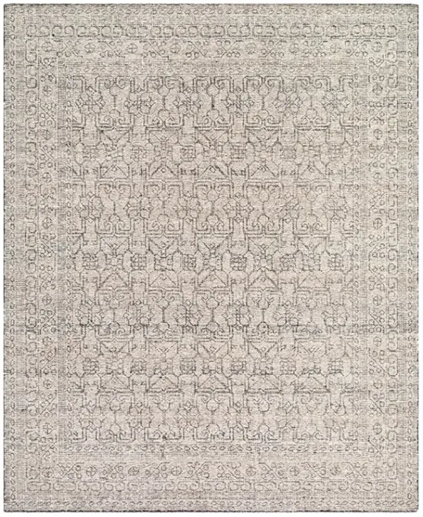 Marcelline Updated Traditional Taupe Wool Patterned Rug -  5'x7'6"