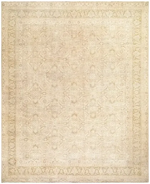 Dorothea Updated Traditional Beige Wool Patterned Hand Knotted Rug - 2'x3'