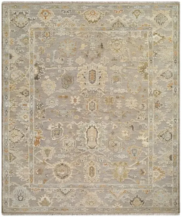 Caelan Updated Traditional Taupe Wool Oushak Patterned Hand Knotted Rug - 8'x10'