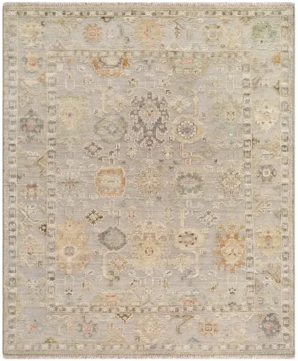 Saraya Updated Traditional Beige Wool Oushak Patterned Hand Knotted Rug - 12'x15'