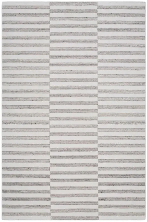 Renara Coastal Beach Grey Striped Patterned Rug - 2'6"x8'