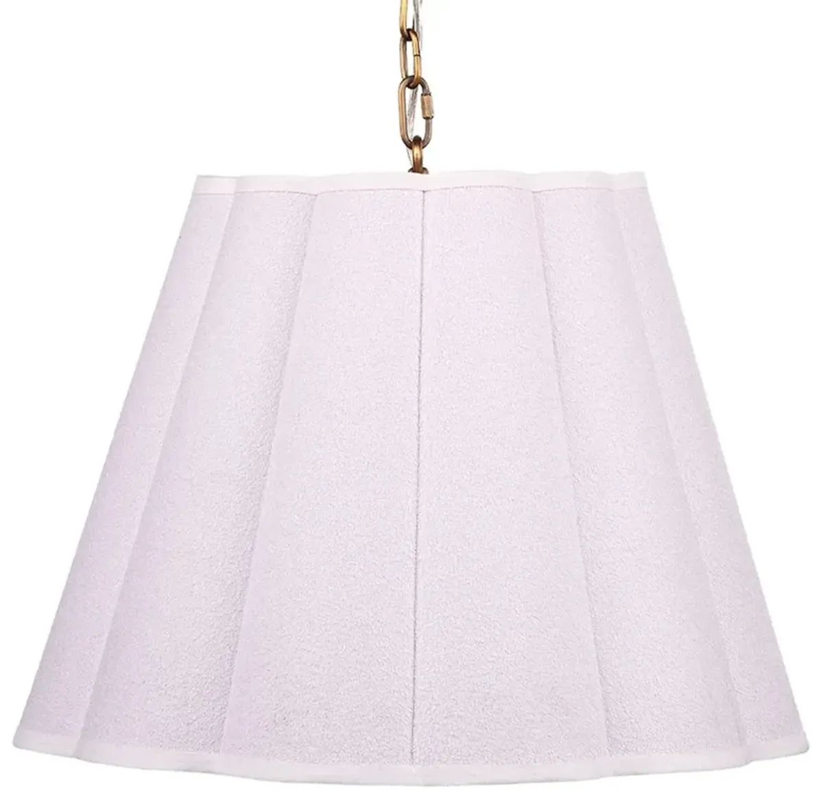 Sora French Country White Linen Boucle Scalloped Single Pendant