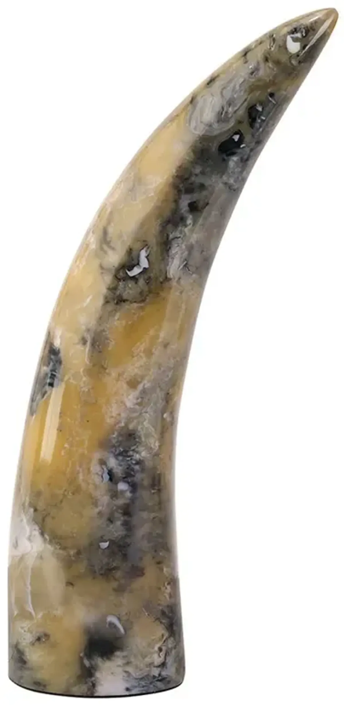 Kaori Modern Classic Grey Resin Horn Sculpture - Set of 3