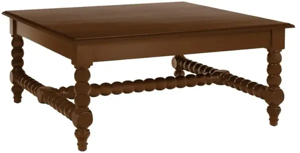 Adelaide Updated Traditional Pecan Brown Wood Square Coffee Table