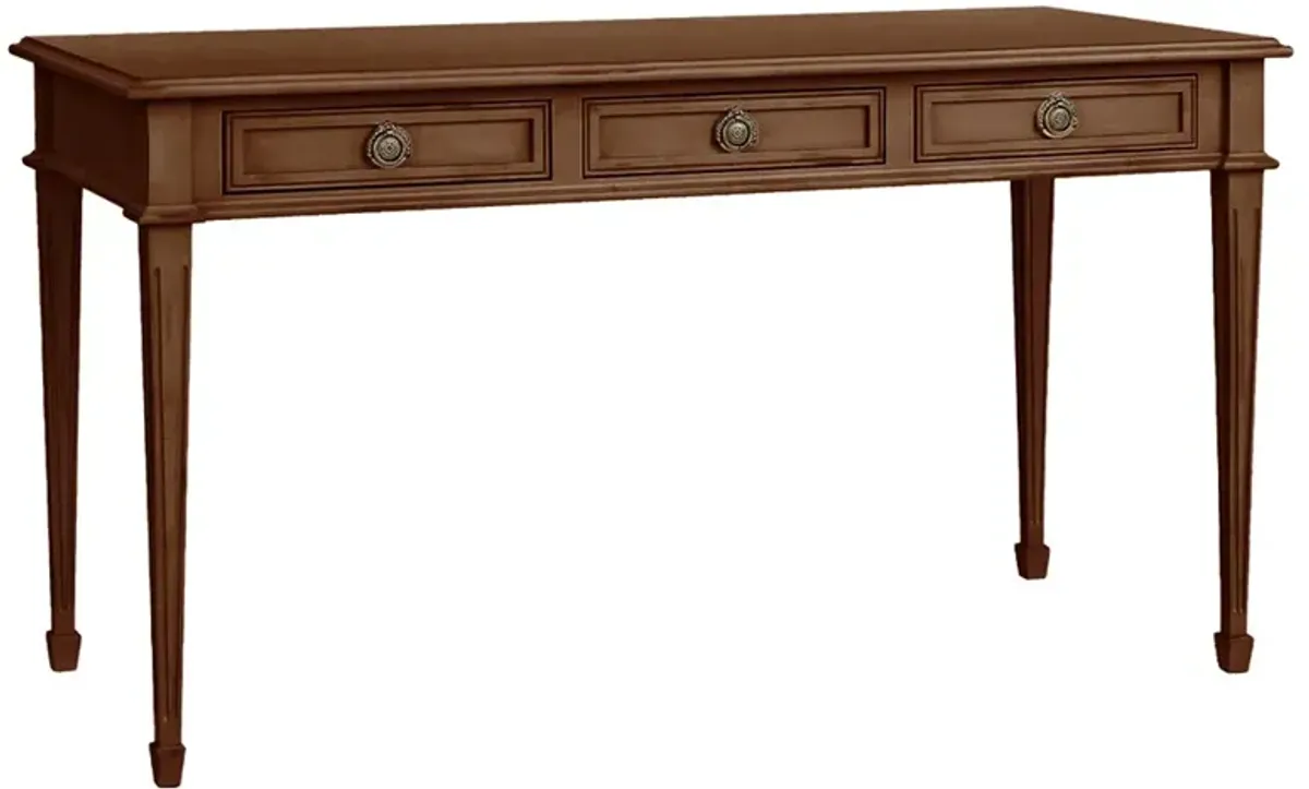 Heather French Country Pecan Brown Wood Writing Desk