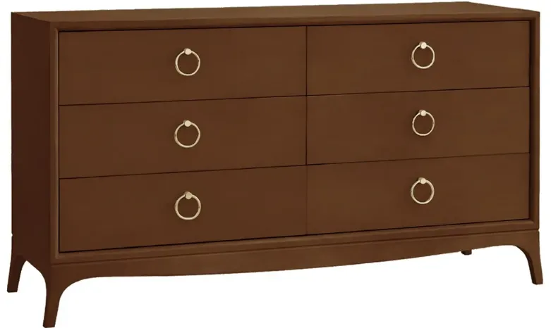 Riona Modern Classic Pecan Brown Wood Double Dresser